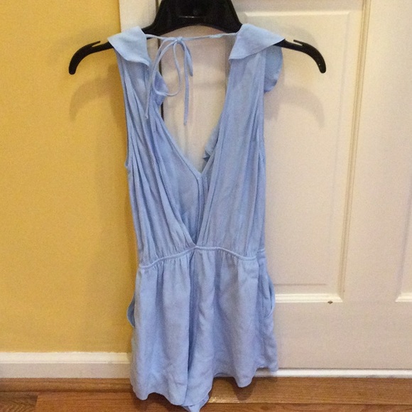 LIGHT BLUE ROMPER WITH RUFFLE - Picture 2 of 2